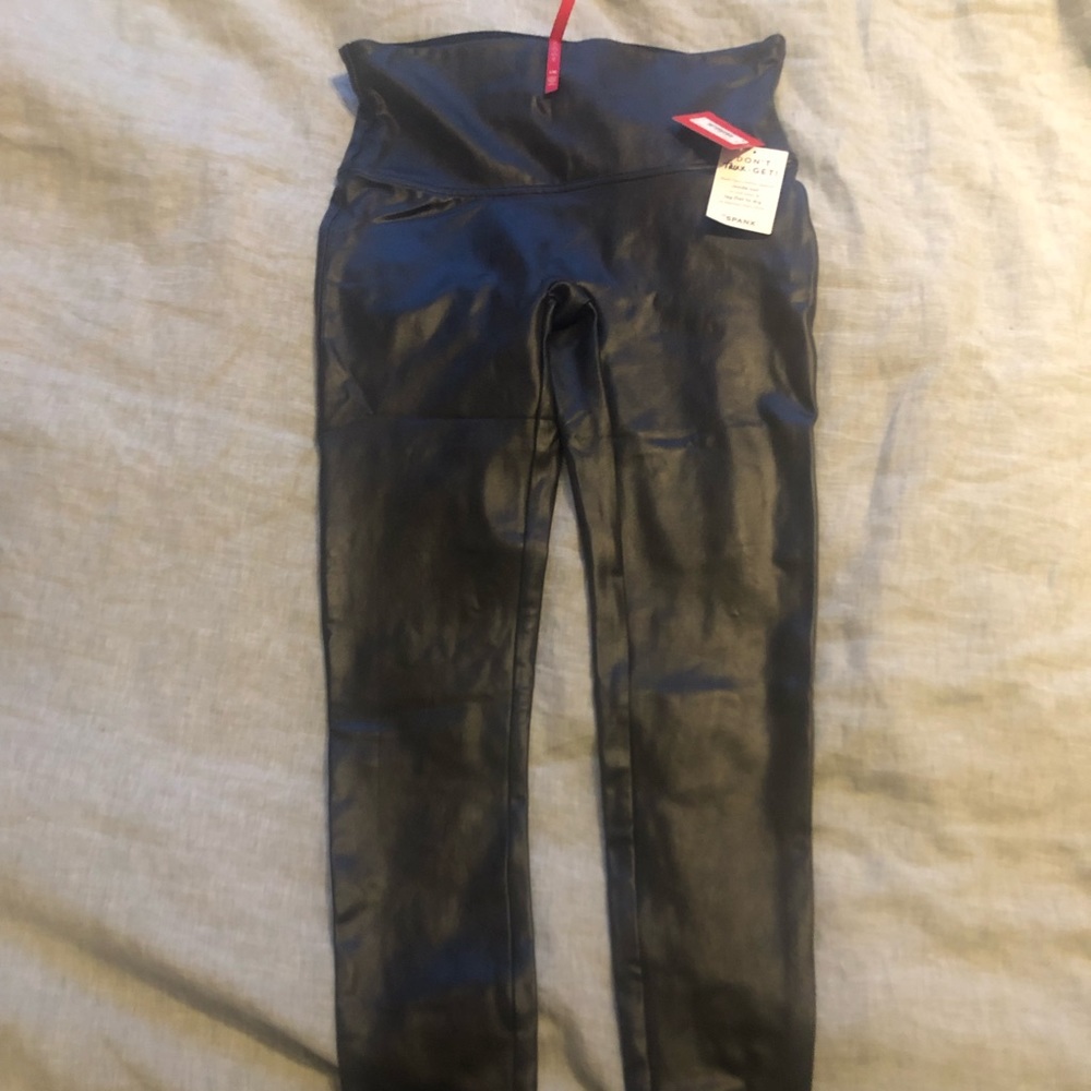 Faux leather Spanx leggings NWT